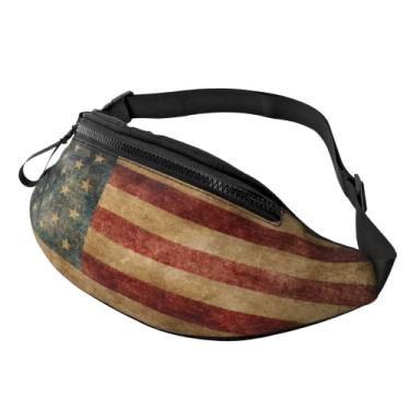 Imagem de Pochete de cintura bolsa de cintura ajustável para homens mulheres viajando caminhada ciclismo corrida, Bandeira americana, One Size