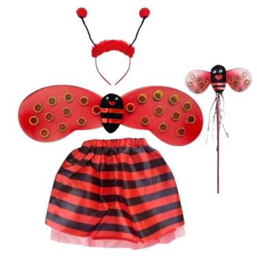 Imagem de Kit Fantasia Asa de Joaninha Acessórios Infantil 4 Peças