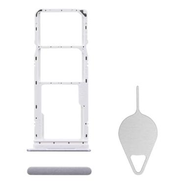Imagem de BESJMYT Substituição de bandeja de cartão SIM para Samsung Galaxy A05 (versão SIM único) Suporte de slot de bandeja de cartão prata adaptador com ejetor de agulha para A05 SM-A055F