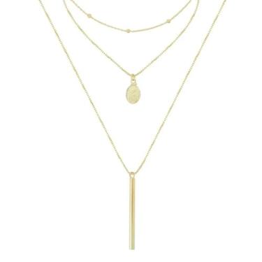 Imagem de COLAR 3 VOLTAS LINDY MEDALHA SANTA RITA FOLHEADO A OURO 18K