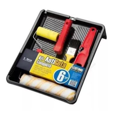 Imagem de Kit pintura atlas com 6 pecas - bandeja + garfo + rolo + trincha + mis