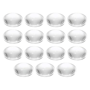 Imagem de PATIKIL Lente convexa plana de 23 mm de diâmetro, 15 unidades de lente condensadora convexa ótica LED acrílica de 8 mm de altura com borda para lanterna de carro e bicicleta holofote, transparente