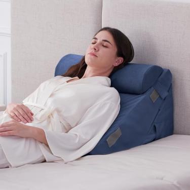 Imagem de Ruqmuis Conjunto de 3 almofadas de cunha para pós-cirurgia, almofada ajustável de 23 e 30 cm para dormir, almofada inclinada para cabeceira, pós-cirurgia, refluxo ácido, suporte de pescoço e costas