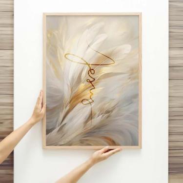 Imagem de Quadro Decorativo Cristão Gospel; O Nome de Jesus Tem poder; Quadros bíblicos; Versículos Bíblicos; Quadro com Mensagem Motivacional; Motivação; Quadro para Sala de estar; (Crua - Bege, 40x30, Emoldurado)