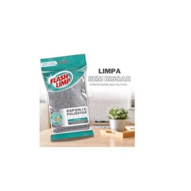 Imagem de 2 Esponjas Multiuso Poliester Flashlimp Não Risca Excelente! - Flash L
