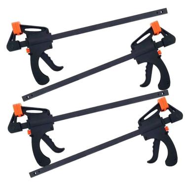 Imagem de Kit 4 Grampos Sargento De Aperto Rápido 12 Pol. Haste Grossa