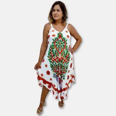 Imagem de Vestido Alça Trapézio Indiano Estampa Árvore da Vida 8647 - Sarat Moda
