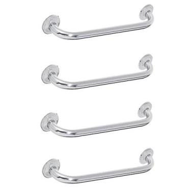 Imagem de Alça de Apoio Banheiro 40cm Kit 4 Unid Barra Idoso Cadeirante Deficien