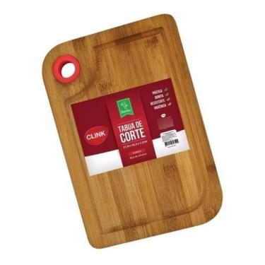 Imagem de Tabua de corte carne churrasco bambu madeira com alca  calha - Clink