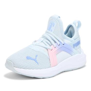 Imagem de PUMA Tênis infantil unissex Softride Enzo com fecho alternativo (criança pequena), Azul gelado/branco PUMA, 12 Little Kid