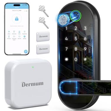 Imagem de WiFi Smart Lock, Dermum Biometric Fingerprint Keyless Entry Door Locks with Handle, Digital Electronic Keypad Deadbolt, App Control, Auto Lock, Front Door Home Office Airbnb, Gateway Included