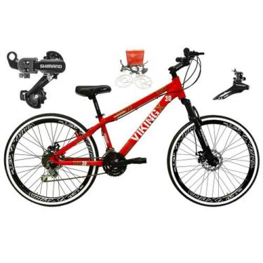 Imagem de Bicicleta Aro 26 Vikingx Tuff Vermelha X30 21v Alumínio Câmbios Shiman