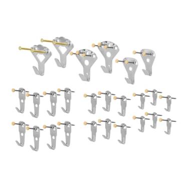 Imagem de Ioensy Imagens kit suspenso ganchos pendurados cabides com unhas para fotos Arte Stucco Concrete Exposição de casamentos de pintura , Prata