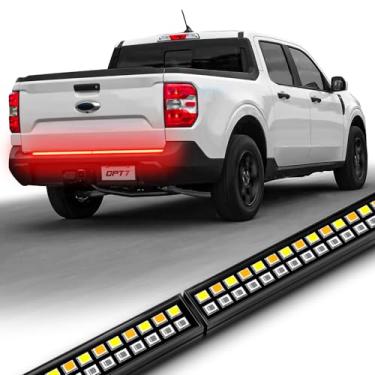 Imagem de OPT7 Barra de luz traseira de LED de fileira dupla Redline de 122 cm com seta âmbar, barra de luz de moldura de alumínio rígido à prova de intempéries para caminhões – Sem instalação de perfuração – Luz intermitente reversa de freio com função completa