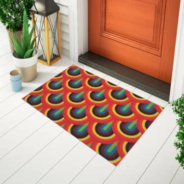 Imagem de Tapete De Porta Capacho Divertido Escamas Coloridas