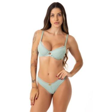 Imagem de Conjunto lingerie com bojo decote em Renda Transpassado - Encanto, Ver