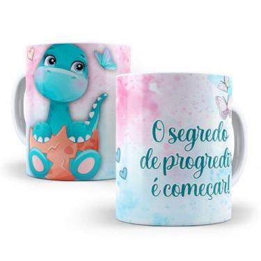 Imagem de Caneca de Cerâmica 325ml Dinossauro Motivacional - Mecolour