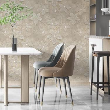 Imagem de Papel De Parede Adesivo Lavável Efeito Flor Seda Nude 3m