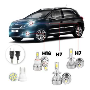 Imagem de Lampadas Led Peugeot 2008 2016 H16 H7 H7 20000lm - V10, Branco