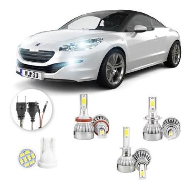 Imagem de Lampadas Led Peugeot Rcz 2014 A 2016 H8 H1 H7 20000lm - V10, Branco