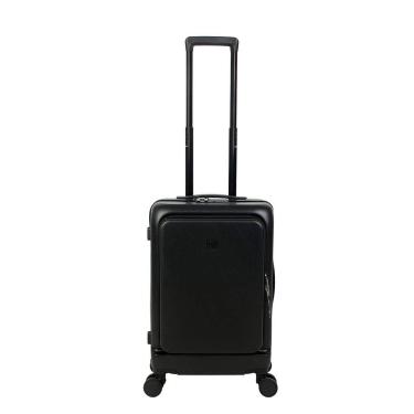 Imagem de Mala ABS Atlanta P Preta Bordo Com Bolso Laptop 4 Rodas 360º Isibrás