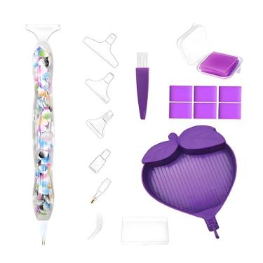 Imagem de Caneta de pintura de diamante de resina, caneta de arte de broca de ponto com argila de cola, bandejas, caixas de argila e várias pontas, acessórios de ferramentas de arte de pintura de diamante para