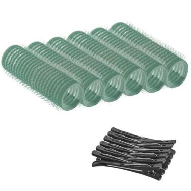 Imagem de Kit 6 Bobs Formador de Cachos Para Cabelo 20mm + 12 Clips Bico de Pato