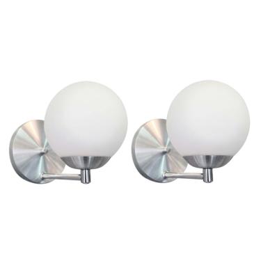 Imagem de Kit 2 arandela escovada bola jaboticaba uso cabeceira cama quarto sala corredor cantos Life