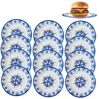 Imagem de 12 Pratos em Melamina Com Estampa Para Bares e Restaurantes