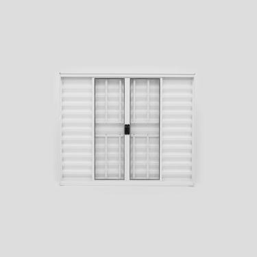 Imagem de Janela de Alumínio Veneziana 6 Folhas 100x120cm Com Grade Plus Lux Esquadrias