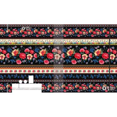 Imagem de Fichário Universitário Flower Office Basics 4 Argolas Elástico Floral Preto