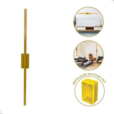 Imagem de Arandela Parede Style 1 Metro Dourado Luz Indireta Led 2700K