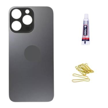 Imagem de Kit de Reparo para iPhone 15 Pro Max, Tampa Traseira de Vidro Preta com Cola B-7000 3ml e Ferramentas