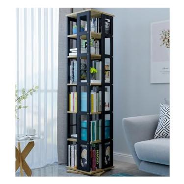 Imagem de Estante rotativa criativa com várias camadas, estante de ferro estruturalmente sólida, forte capacidade de carga, adequada para uma ampla gama de aplicações (cor de madeira)