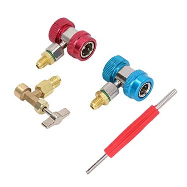 Imagem de R134A Kit de Ferramentas de Adaptador AC, Kit de Adaptador R134A Removedor de Válvula de Cabeça Dupla R134A Com Torneira de Tanque para Instalação de Ar Condicionado para Ar Condicionado