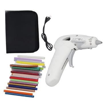Imagem de Vomeko Cordless Hot Glue Gun Kit, USB Rechargeable Mini Hot Melt Gun With 30PCS Adhesive Bars Tool Bag and Silicone Pad, for Crafts DIY Arts Home Repairs (White)