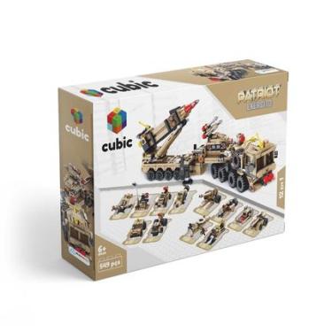 Imagem de Blocos de Montar Cubic Modelo Exército 12 em 1 com 549 Peças Indicado para +6 Anos Multikids - BR1096 BR1096