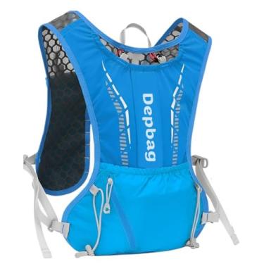 Imagem de Mochila Ciclista Hidratação Corrida Trilha Running Impermeável Colete Apito Alça Ajustável (Azul)