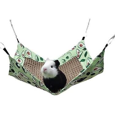 Imagem de Pequeno Animal Refrigeração Hammock Cozy Rattan Cotton Taber Summer Pet Hammock Cage Ao Ar Livre Uso de Cobaia Redent (Abacate)