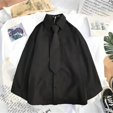 Imagem de Camisa Feminina Branca de Manga Comprida - Gola Virada - Estilo Jk Sol