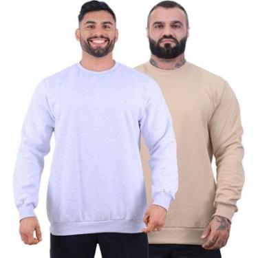 Imagem de Kit 2 Blusa de Frio Moletom Basic MXD Conceito Sem Capuz Lisas-Masculino