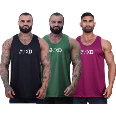 Imagem de Kit 3 Regatas Cavada Mxd Conceito Dry 100% Poliéster Furinho Cor:;Tamanho:P;Gênero:Masculino-Masculino