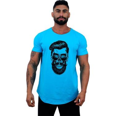 Imagem de Camiseta Longline MXD Conceito Caveira Hipster Masculina-Masculino