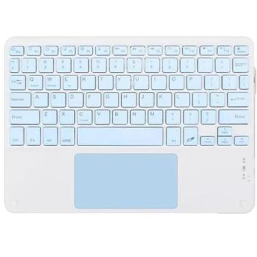 Imagem de Teclado Sem Fio Bluetooth com TouchPad - Compacto, Ergonômico, Recarga Rápida, Ideal para Notebook e Smart TV (Azul)