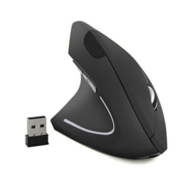 Imagem de Mouse para canhoto, mouse vertical ergonômico sem fio recarregável de 2,4 G com receptor USB, 6 botões e 3 DPI ajustáveis 800/1200/1600 para laptop, PC, desktop (mão esquerda)
