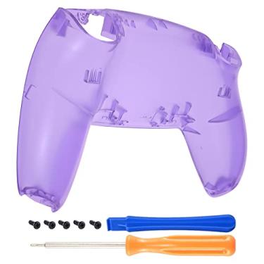 Imagem de eXtremeRate Capa inferior transparente Atomic Purple Grip para controle PS5, capa traseira personalizada para controle PS5, capa traseira de reposição para controle Playstation 5