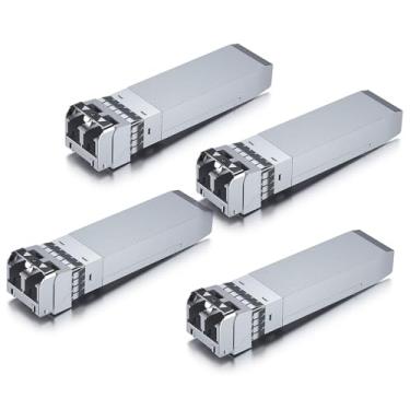 Imagem de 10Gtek Transceptor LC 10GBase-SR SFP+, módulo SFP multimodo 10G 850nm, até 300 metros, para Cisco SFP-10G-SR, Meraki MA-SFP-10GB-SR, Ubiquiti UniFi UF-MM-10G, Fortinet, Mikrotik e mais, pacote com 4