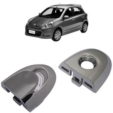 Imagem de Kit Ponta Miolo Maçaneta Externa Porta Cromado Com E Sem Furo March 20