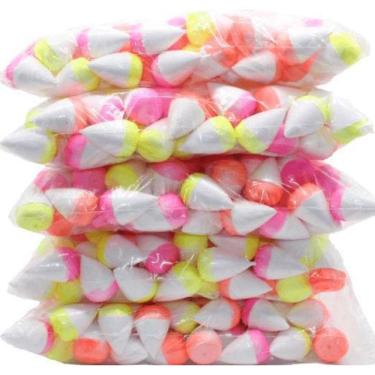 Imagem de Kit 100 Boia Pesca Lambari Tilápia Tamanho N-8 4,9X3,5Cm