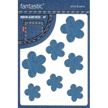 Imagem de Patch de jeans com flor azul claro para jeans, reparo durável e remendo decorativo para jaquetas jeans, calças e roupas, aplique de tecido fácil sem costura